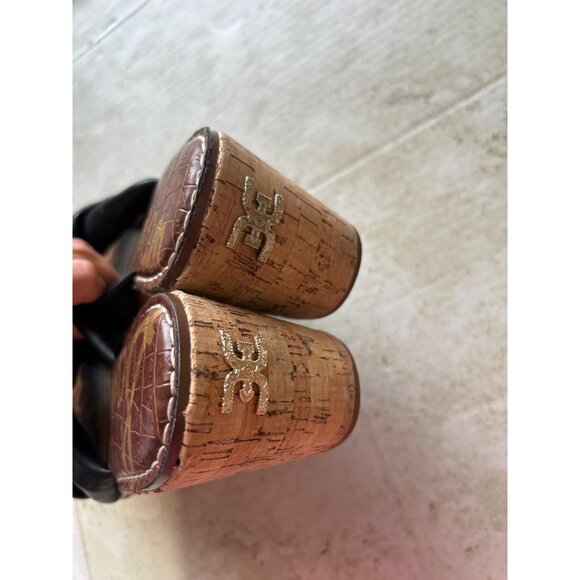 Sam Edelman Women's Sz 38.5 Metallic Wedge Sandals - Picture 4 of 12